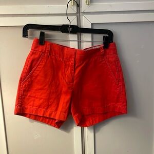 J Crew Orange Red Chino Shorts Size 00